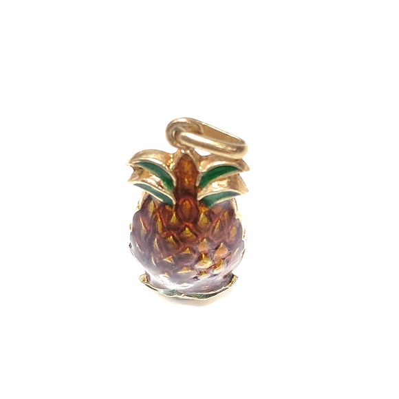 18K Pineapple enamel bracelet Charm 2pcs - Picture 3 of 11